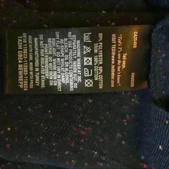 Ted Baker London Navy Speckled Crew Neck Sweater - Picture 8 of 8